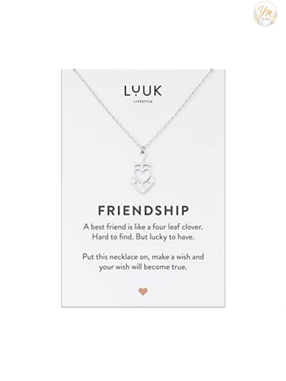 Stainless Steel Heart Anchor Pendant Necklace Adjustable 20" Gift